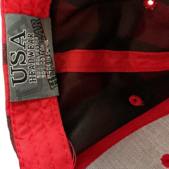 Up North Wisconsin 1848 Plaid Adjustable Baseball Cap Red & Black Cotton/Polyest - Picture 6 of 6